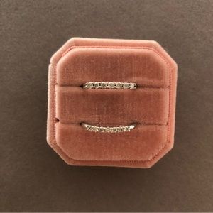 7 Stone Moissanite & 925 Silver Rings (set of 2)